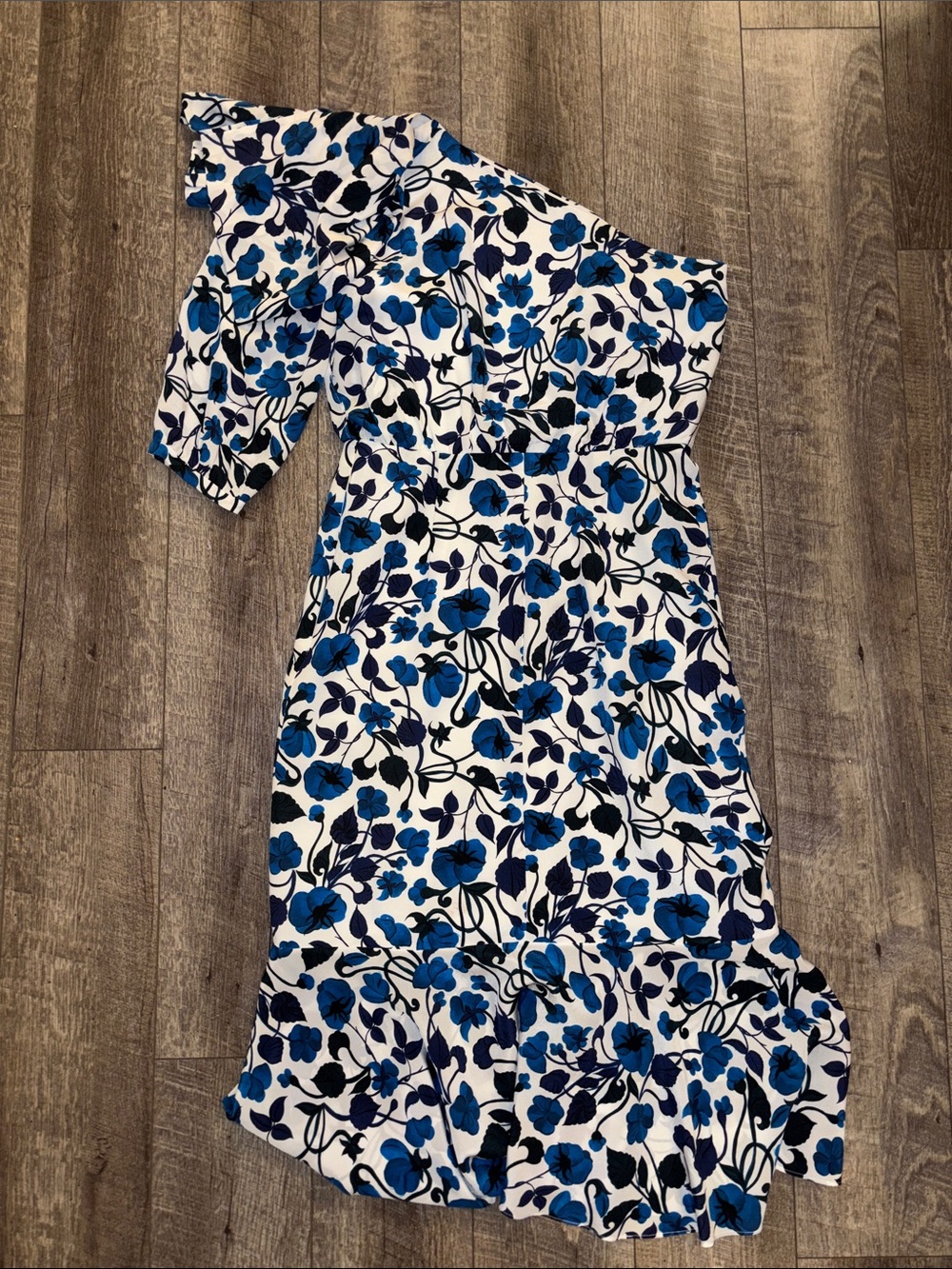 Saloni Silk Juliet Dress in Forget Me Not - Picture 6 of 6